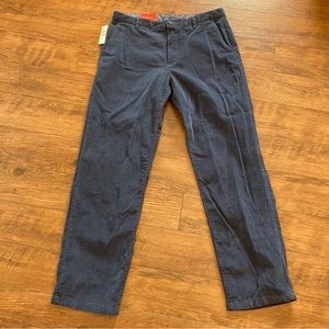 Izod New Corduroy Pants Men’s Size 34x32 Blue Straight Leg Fit NWT Flat Front